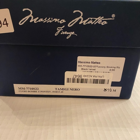 Massimo Matteo Men's Black Quilted Velvet Loafers 8.5 New - Picture 11 of 16